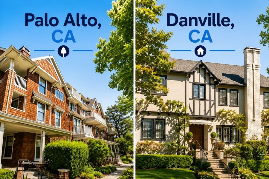 Palo Alto and Danville, CA homes